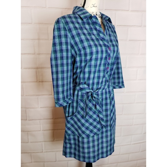 Brooklyn Industries Plaid Button Front Shirt Dress - Picture 2 of 7